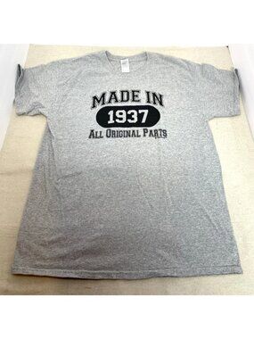 Made in 1937 All Original Parts T-shirt Gray Size L